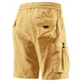 thumbnail image 6 of Beach Shorts for Men Summer Casual Elastic Waist Straight Leg Loose Fit Knee Length Cargo Shorts with Pockets, 6 of 6