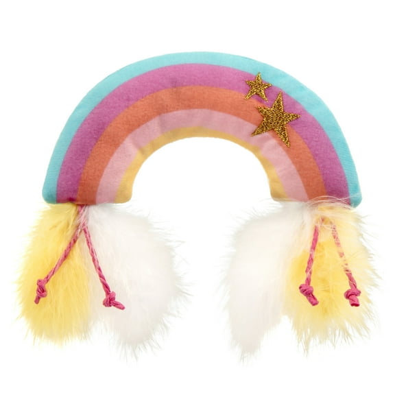 SmartyKat Rainbow Ruckus Catnip Kicker Cat Toy with Raffia & Feathers, Multi-Color