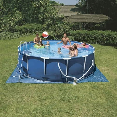 pool intex metal frame walmart skimmer filter ladder ground x48 pump kit maintenance pools cloth etc package complete round sand