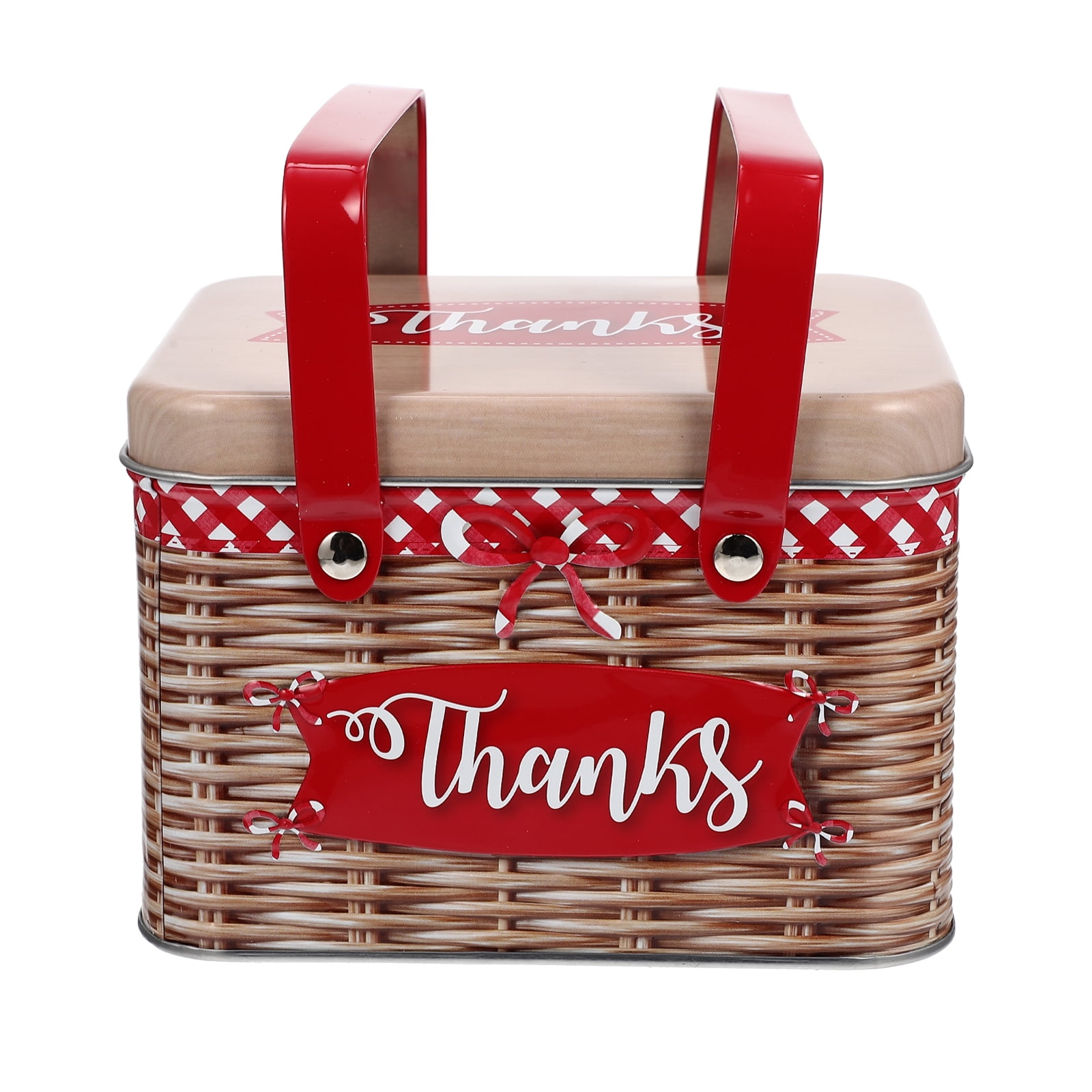 Hemoton Box Metal Tin Cookie Tins Boxes Candy Storage Cakecontainers ...