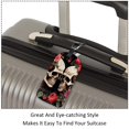thumbnail image 3 of Square 2Pack PU Leather Couple Skulls Cruise Luggage Tag with Privacy Cover and Name ID Tag for Travel Handbags Backpacks Luggage Tags, 3 of 6