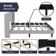 thumbnail image 7 of ZAFLY Full Linen Upholstered Platform Bed Frame,Full Size Bed Frame with Modern Geometric Wingback Headboard,Wood Slat Support,No Box Spring Needed,Easy Assembly (Full Size,Light Grey), 7 of 7