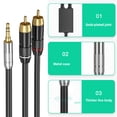thumbnail image 5 of Male Cable 3.5mm Male to 2 Male Stereo Adapter Gold Plate Coaxial Cable Male Y Cord for Smartphones Tablets Speakers, 5 of 8