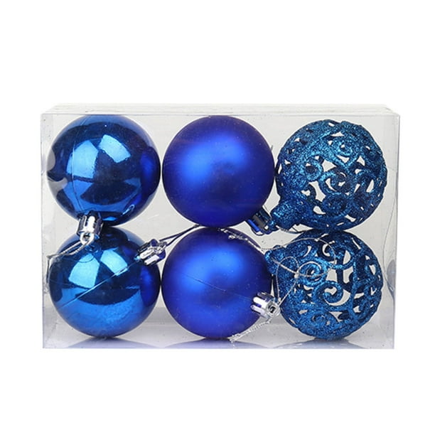 Fiudx Navidad Caja De 6 Uds. De Bolas De Navidad, Adorno Para Árbol De Navidad, Colgante De Navidad Para El Hogar, Regalo De Decoración Para Fiesta De Año Nuevo
