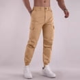 thumbnail image 2 of Men's Cargo Pants Workout Jogger Casual Comfortable Durable Lightweight Utility Outdoor Travel Hiking Straight Leg -Pocket Trousers, 2 of 2