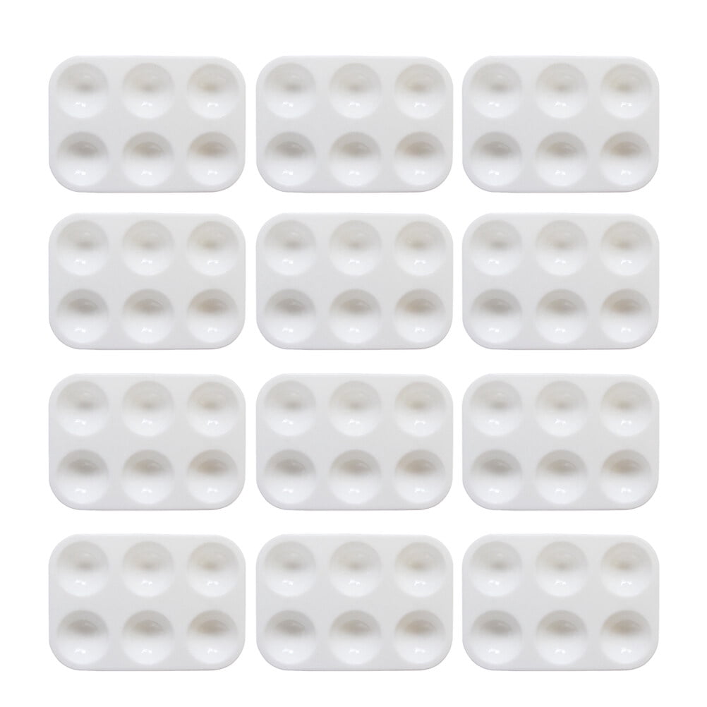 MLINS 60 pcs  Portable Painting Palettes Plastic Drawing Tray for DIY Craft Professional Art Painting