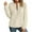 Beige, variant on APEXFWDT Women's Half-Zip Pullover Sweatshirt Raglan Sleeve Crewneck Long-Sleeve Sweatshirt Solid Casual Top for Outdoor Strolls & Errands