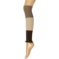 thumbnail image 2 of Wrapables® Women's Tri-Colored Ribbed Leg Warmers, Brown/Beige/Mocha, 2 of 3