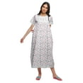 thumbnail image 4 of Moomaya Printed Cotton Sailor Collar Sleepwear For Ladies Button Down Nightdress, 4 of 6