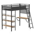 thumbnail image 1 of Coaster Lit Mezzanine Transitionnel en Acier pour Poste de Travail Simple à 3 Tablettes Campus, Noir, 1 of 8