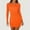 Orange, variant on Idoravan Women's Dress Clearance Summer Women Long Sleeve Sexy Solid Round Neck Dress Ladies Casual Mini Dress