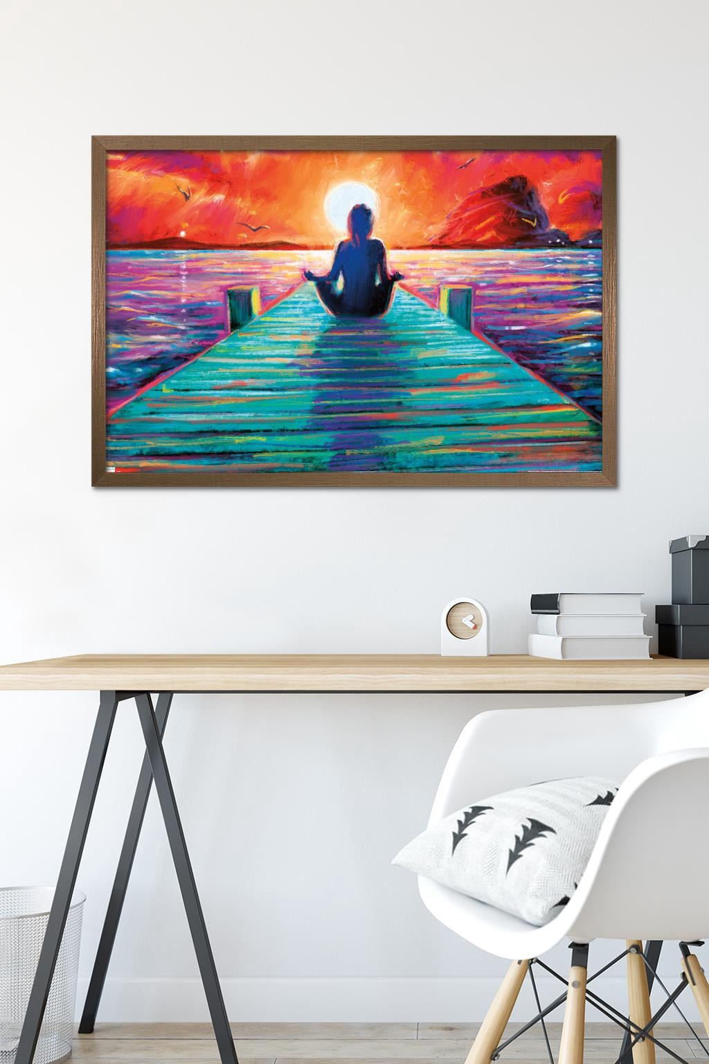 PD Moreno - Fine Art - Yoga Dock Wall Poster, 22.375" x 34" Framed