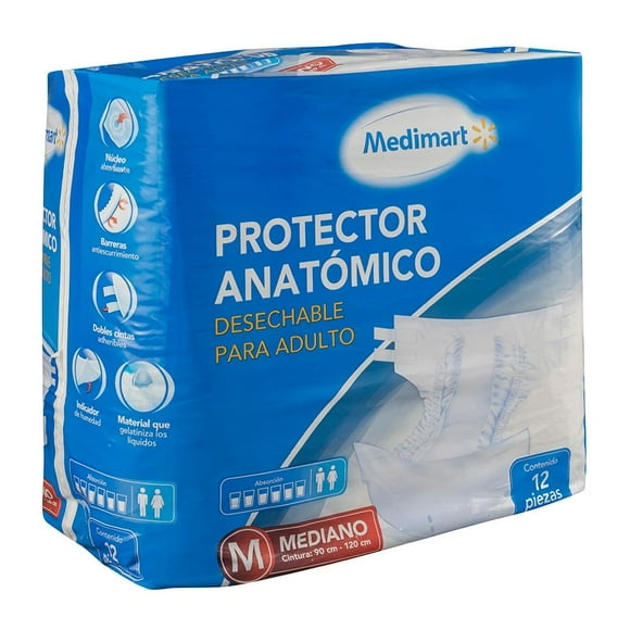 Ropa interior para incontinencia Medimart anatómico unisex mediano 12 pzas