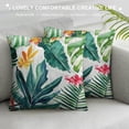 thumbnail image 3 of JRXY  Plant Throw Pillow Cushion Cover, Bird of Paradise Palm Leaf and Assorted Exotic Flowers Watercolor, Decorative Square Accent Pillow Case White, 3 of 5