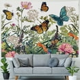 thumbnail image 4 of JRXY  Leaf Butterfly Tapestry Wall Hanging, Sage Green Leaves and Flowers with Butterflies Wall Hanging Tapestry Spring Plant Tapestry for Bedroom Living Room Wall Decor Painting, 4 of 6