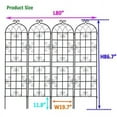 thumbnail image 5 of 4 Pack 86.7"H x 19.7"W Black Garden Trellis for Climbing Plant Rustproof Iron Plant Support Patio Flower Metal Trelli Wire Lattices Grid Panels for Ivy Cucumbers Clematis Roses, 5 of 11