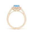 thumbnail image 2 of ANGARA Natural Cushion 1.4 ct Aquamarine Engagement Ring with Diamond Halo in 14K Rose Gold for Women (Size-7mm) | March Birthstone, Anniversary, Jewelry Gift for Women | Natural Aquamarine Ring, 2 of 8