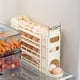 thumbnail image 4 of Contenedor de almacenamiento de huevos para frigorífico Dispensador automático enrollable de 30 huevos Organizador de plástico para ahorro de espacio de 4 niveles para puerta de la nevera de la cocina, 4 of 6