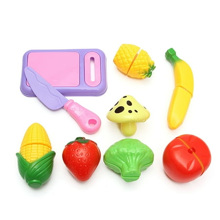 - Moaere 9Pcs Little Treasures Fruit and Vegetables Play Kitchen Food Pretend Cutting Toys Educational Playset for Kids