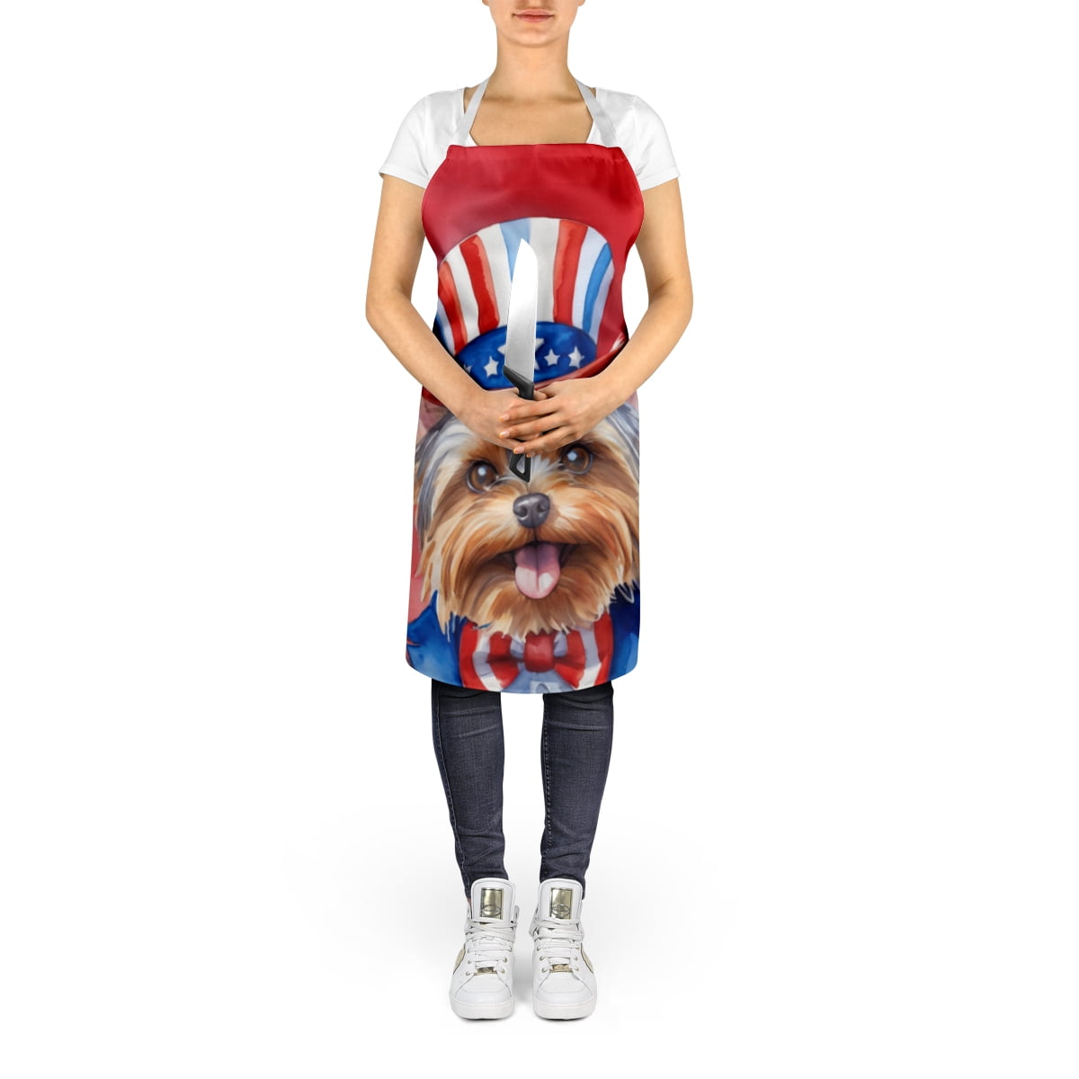Yorkshire Terrier Patriotic American Apron 27 in x 30 in