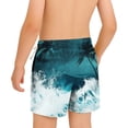 thumbnail image 6 of Hrsba Boys Swim Trunks Print With Pockets Drawstring Elastic Waist Summer Casual Outdoor Beach Shorts For Boys, 6 of 6