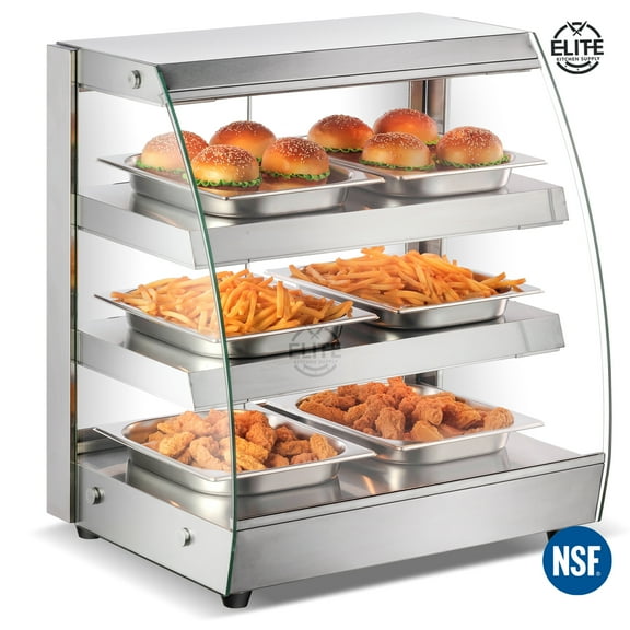 NSF 26in. Commercial Countertop Food Warmer 5.2 Cu. Ft. Glass Display Bakery Show Case