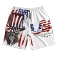 thumbnail image 3 of Uemuo Patriotic Skull Art Pattern Men's Swim Trunks Hawaiian Beach Bathing Suit Swimsuits Beach Quick-Dry Shorts with Pockets-Small, 3 of 9