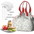 thumbnail image 4 of Pioneer Flower Floral Print Pattern Drawstring Lunch Bag Women - Drawstring Lunch Bag Insulated for Work Office - Stain-Resistant Large Lunchbags for Women with Multi-Pockets, 4 of 6