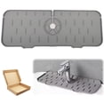 thumbnail image 1 of Alfombrilla de silicona para grifo, protector contra salpicaduras para grifo y fregadero, alfombrilla colectora de agua para proteger encimeras de cocina y baño (gris), 1 of 6