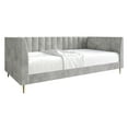 thumbnail image 2 of Castle Place Luxury Glam Velvet Upholstered Twin Daybed, Silver Grey, 2 of 7
