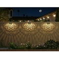 thumbnail image 3 of 6 Pack  Fence Lights Outdoor Wall Lights Plastic  Powered Deck Step Stair Lights Moon Theme Waterproof Fence  Light for Garden Post  Backyard Yard Decor (Black, 6 Pack), 3 of 6