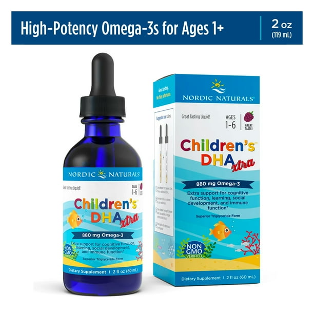 Nordic Naturals Children's DHA Xtra Liquid, Berry Punch, 880 Mg, 2 Oz