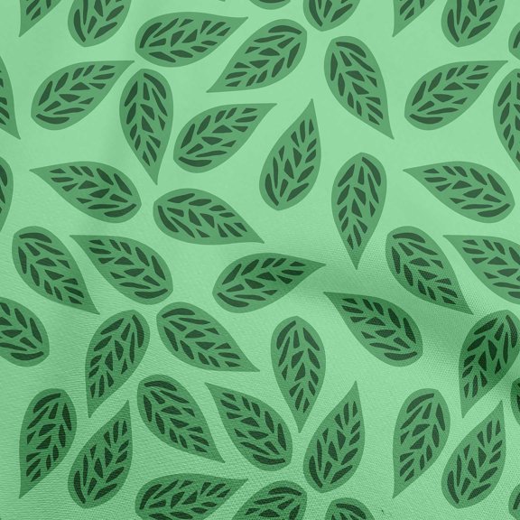 oneOone Viscose Jersey Light Mint Green Fabric Leaves Sewing Material Print Fabric By The Yard 60 Inch Wide