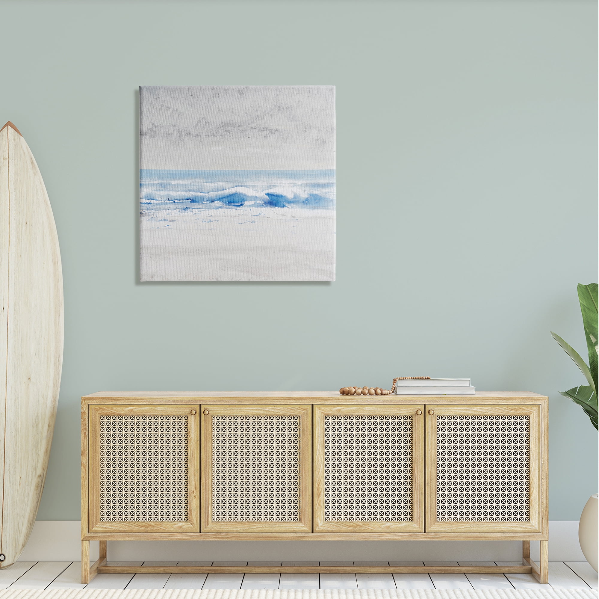 Stupell Industries Abstract Ocean Shoreline Waves Nautical Beach Design Painting Gallery Wrapped Canvas Print Wall Art, Design by Tim OToole