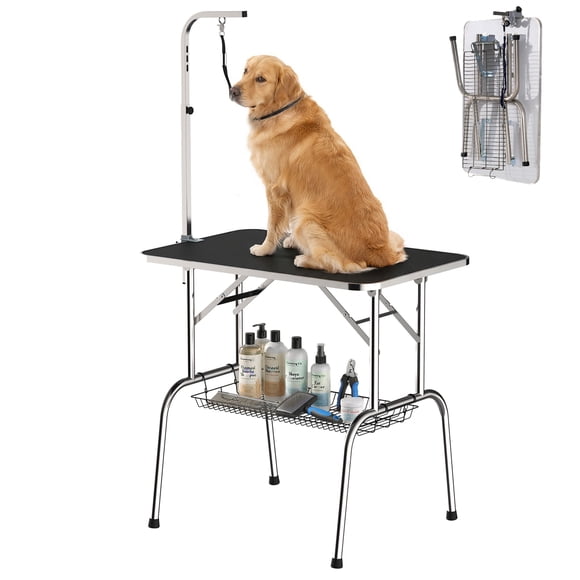 PawHut Dog Grooming Table with 8-39 Inch Height Adjustable Grooming Arm