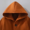 thumbnail image 4 of MexChoioe Big Kids Button Up Hooded Outerwear Wool Blend Mid Length Coat Fall Winter Fashion Everyday Cold Weather Coat for Boys and Girls, 4 of 7
