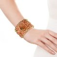 thumbnail image 4 of AeraVida Orange Oval Agate Stone Mix Beaded Cuff Bracelet Jewelry Gifts for Female, 4 of 5