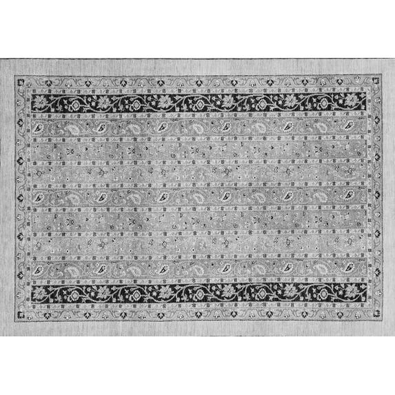 Ahgly Company Indoor Rectangle Oriental Gray Modern Area Rugs, 5' x 7'