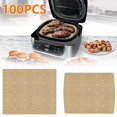 thumbnail image 2 of MesaSe 100 Pcs Papier Parchemin pour Friteuse à Air Chaud Perforé Carré Antiadhésif Non Blanchi Résistant à la Chaleur pour Cuisson Rôtissage, 2 of 10