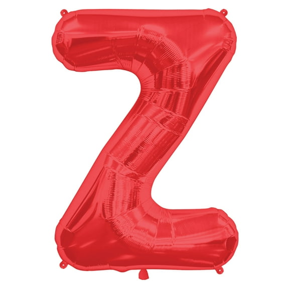 Northstar Alphabet Letter Z Shape Solid Jumbo Helium 34" Foil Balloon, Red