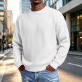 thumbnail image 3 of Rvwovn Men's Ribbed Crewneck Sweater Long Sleeve Thick Thermal Loose Fit Fall Winter Pullover Top, 3 of 7