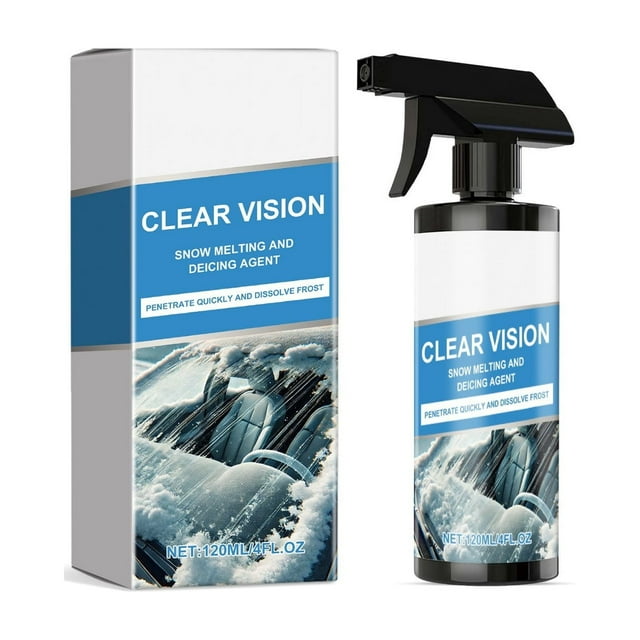 Kieccall 120ml Deicing Spray for Car Windows Safe Formula Melts Ice Snow Instantly Protects Glass from Frost Easy Application Winter Ready