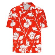 Fznquz Men's Short Sleeve Shirts Summer Hawaiian Shirt Beach Button Down Mens Tops