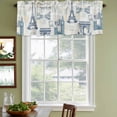 thumbnail image 3 of Eiffel Tower Curtain Valances for Windows, Kitchen Valance Window Treatments Panel 2 Pack, European Architectural Retro Hand-Painted Rod Pocket Short Curtains for Bathroom Bedroom 42 x 18 Inch, 3 of 8