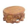 thumbnail image 1 of Base de madera retro, soporte para maceta de piedra, jarrón creativo de madera tallada. Alto, 1 of 9