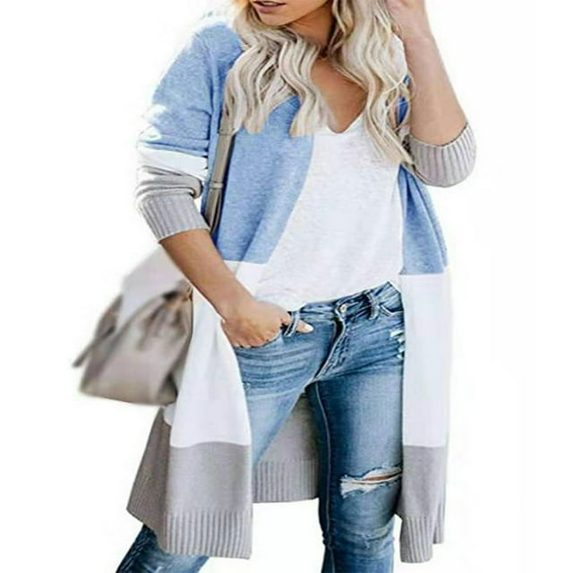 Cardigans à Manches Longues en Maille pour Femmes Ouvert devant