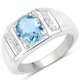 thumbnail image 1 of 2.18 Carat Genuine London Blue Topaz and White Topaz .925 Sterling Silver Ring QJ Model, 1 of 3
