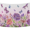 thumbnail image 2 of Purple Sunflower Butterfly Tapestry Wall Hanging Tapestries Happy Colorful Hippie Psychedelic Art Polyester Carpet Wall Decorative for Living Room Bedroom 60x40inch Gift Decor, 2 of 7