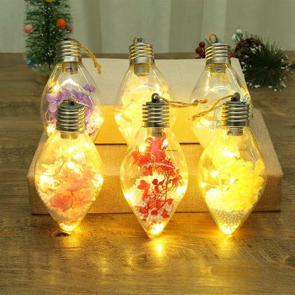 Viflosae Glass Ornaments Boho Christmas Decor Hydrangea Balls Decoration Transparent Glowing Christmas Balls Christmas Decorations for Gift Giving, Stocking Stuffers