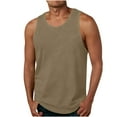 thumbnail image 2 of TAGOLD Mens Summer Round-Neck Tank Top Solid Color Basic Casual Sports Pullover Wear Top, 2 of 5